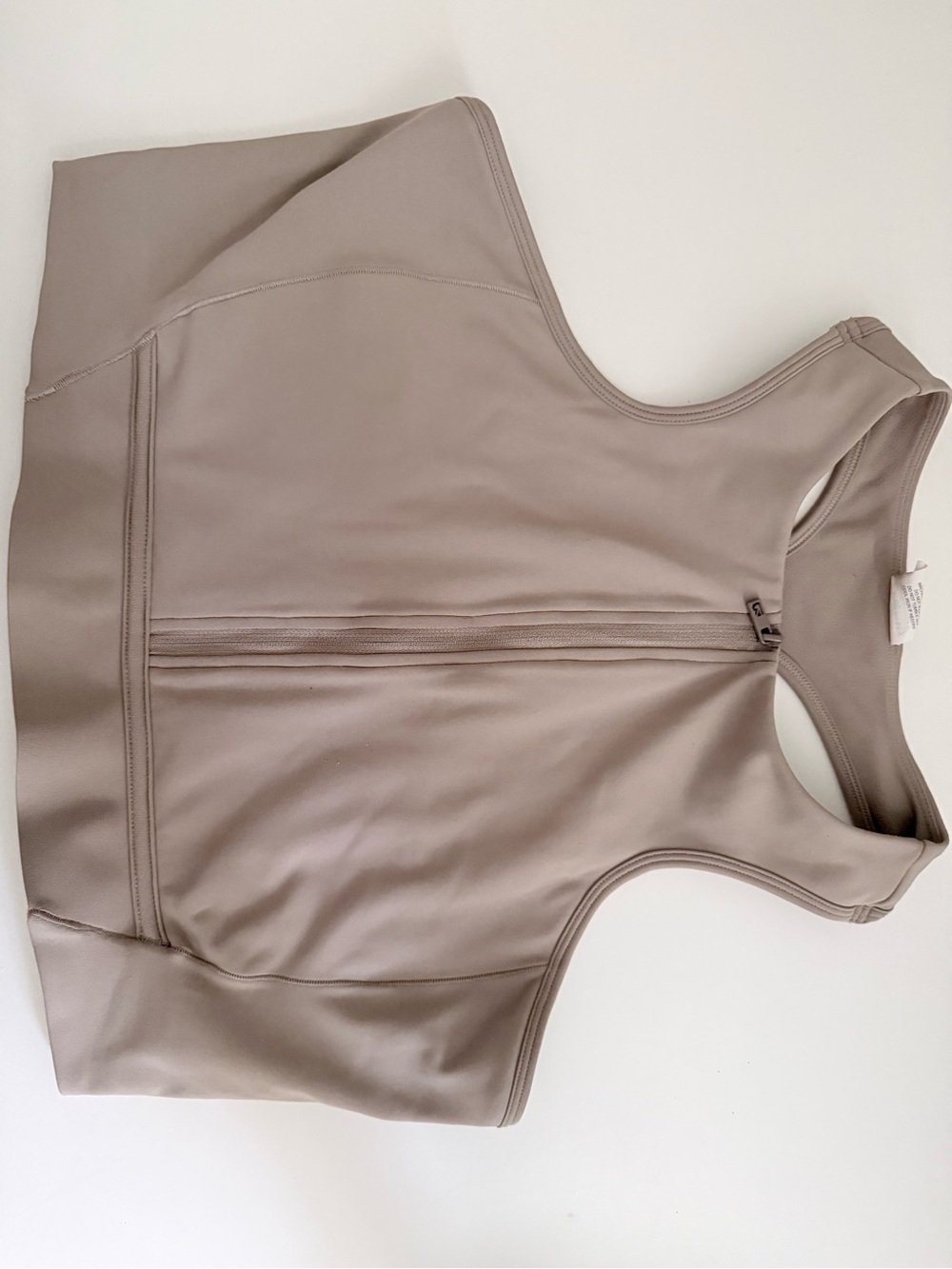 *Like New* BuffBunny Taupe Front-Zip Sports Bra XL/XXL